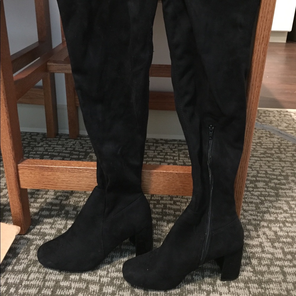 Thigh High Velvet Boots